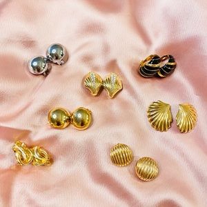 80’s GLAMORATTI Eighties ClipOn EARRINGS Trifari Monet Costume Jewelry aesthetic